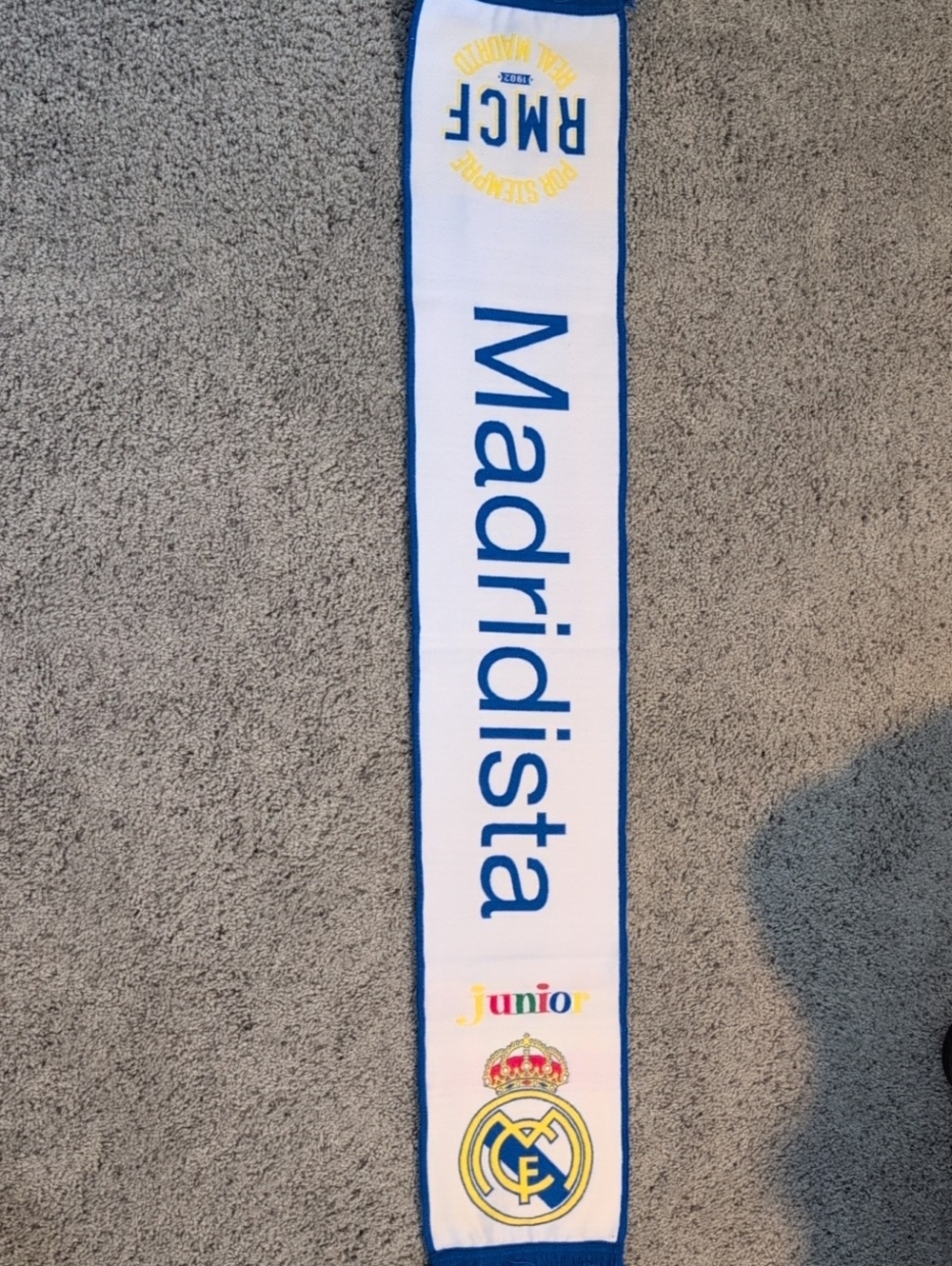 Junior White and Blue Real Madrid 'Madridista' Supporter Scarf